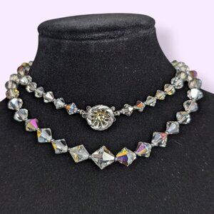 V. Bicone AB Crystal Beaded Necklace